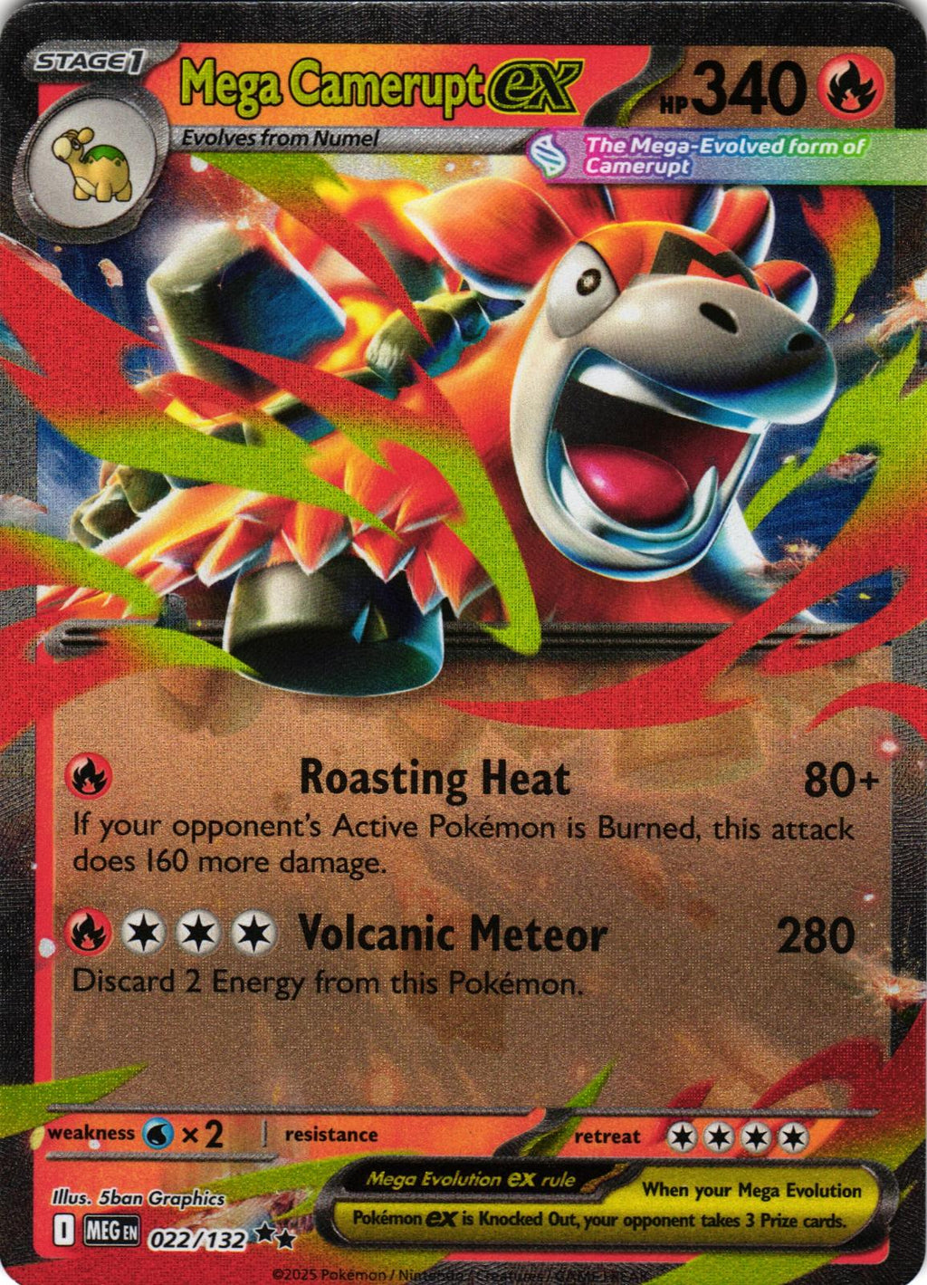 Mega Camerupt ex 022/132 Double Rare MEG: Mega Evolution - Pokemon