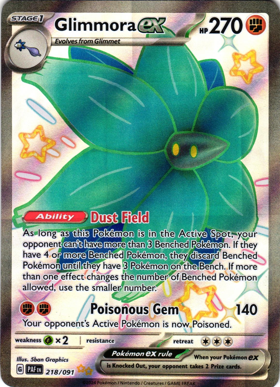 Glimmora ex 218/091 Shiny Ultra Rare Paldean Fates Pokemon