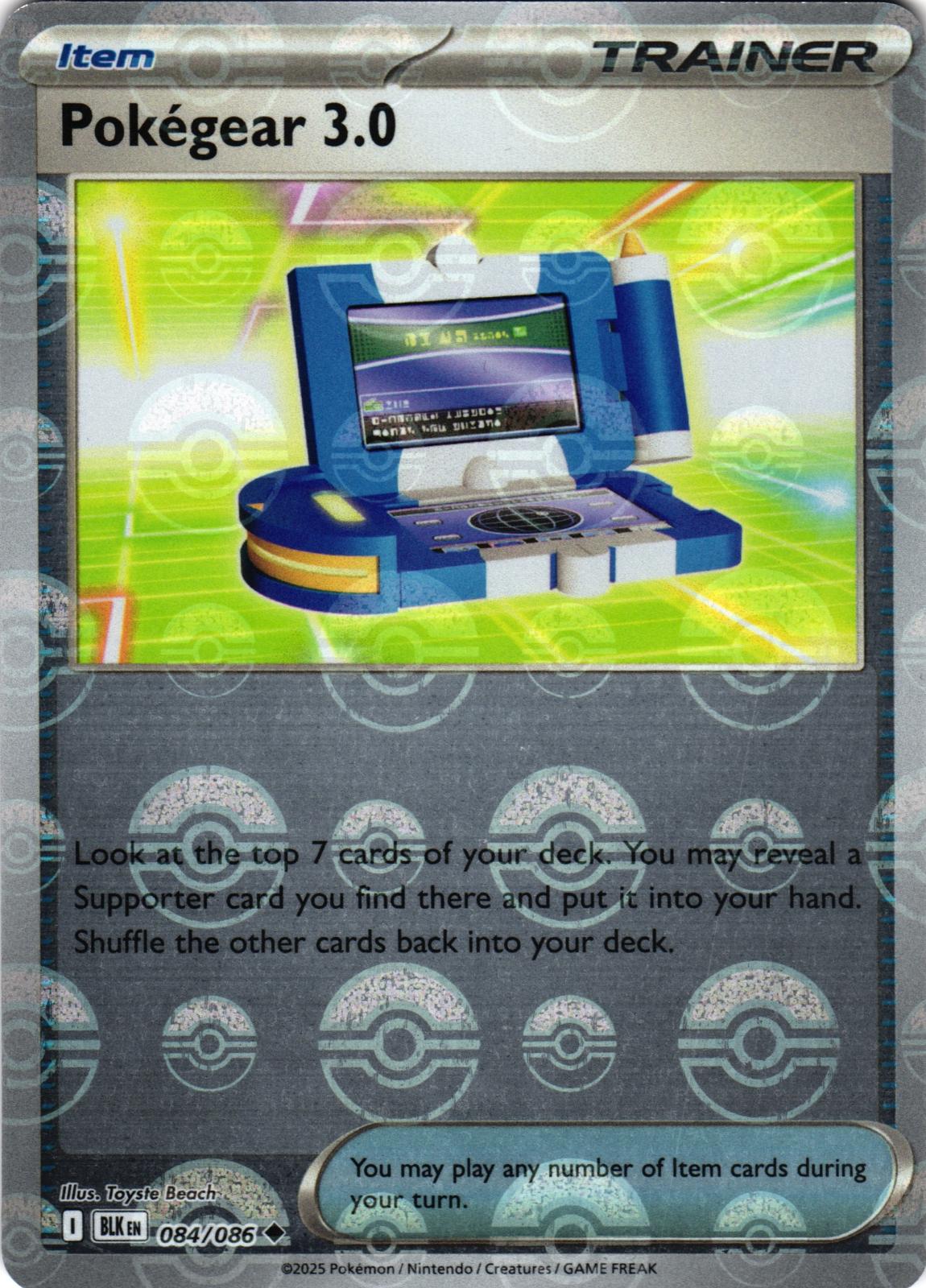 Pokegear 3.0 (Poke Ball Pattern) 084/086 Uncommon Black Bolt Pokemon