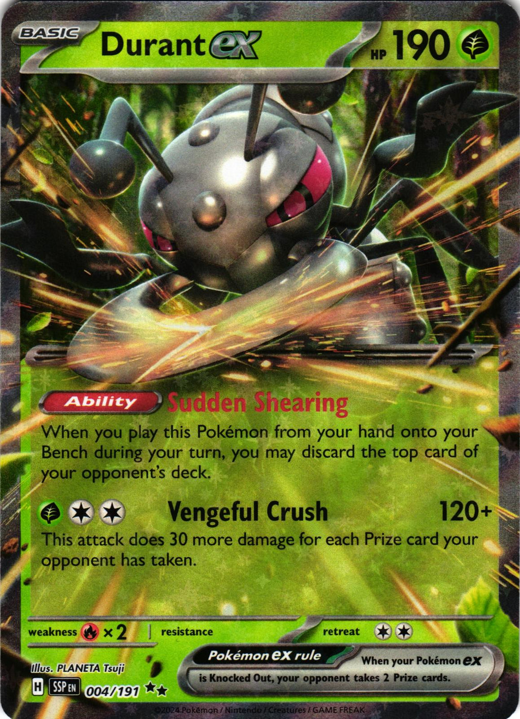 Durant ex 004/191 Double Rare SSP: Surging Sparks - Pokemon
