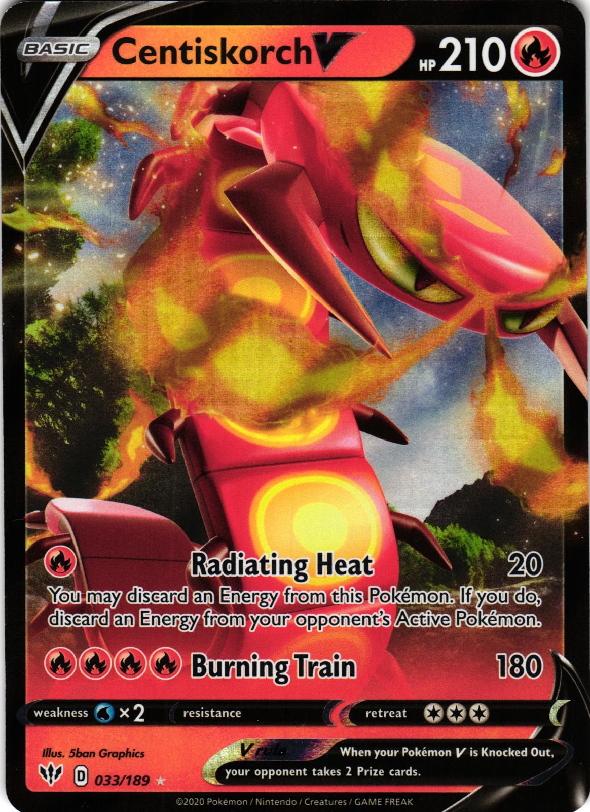 Centiskorch V 033/189 Ultra Rare DAA: Darkness Ablaze - Pokemon