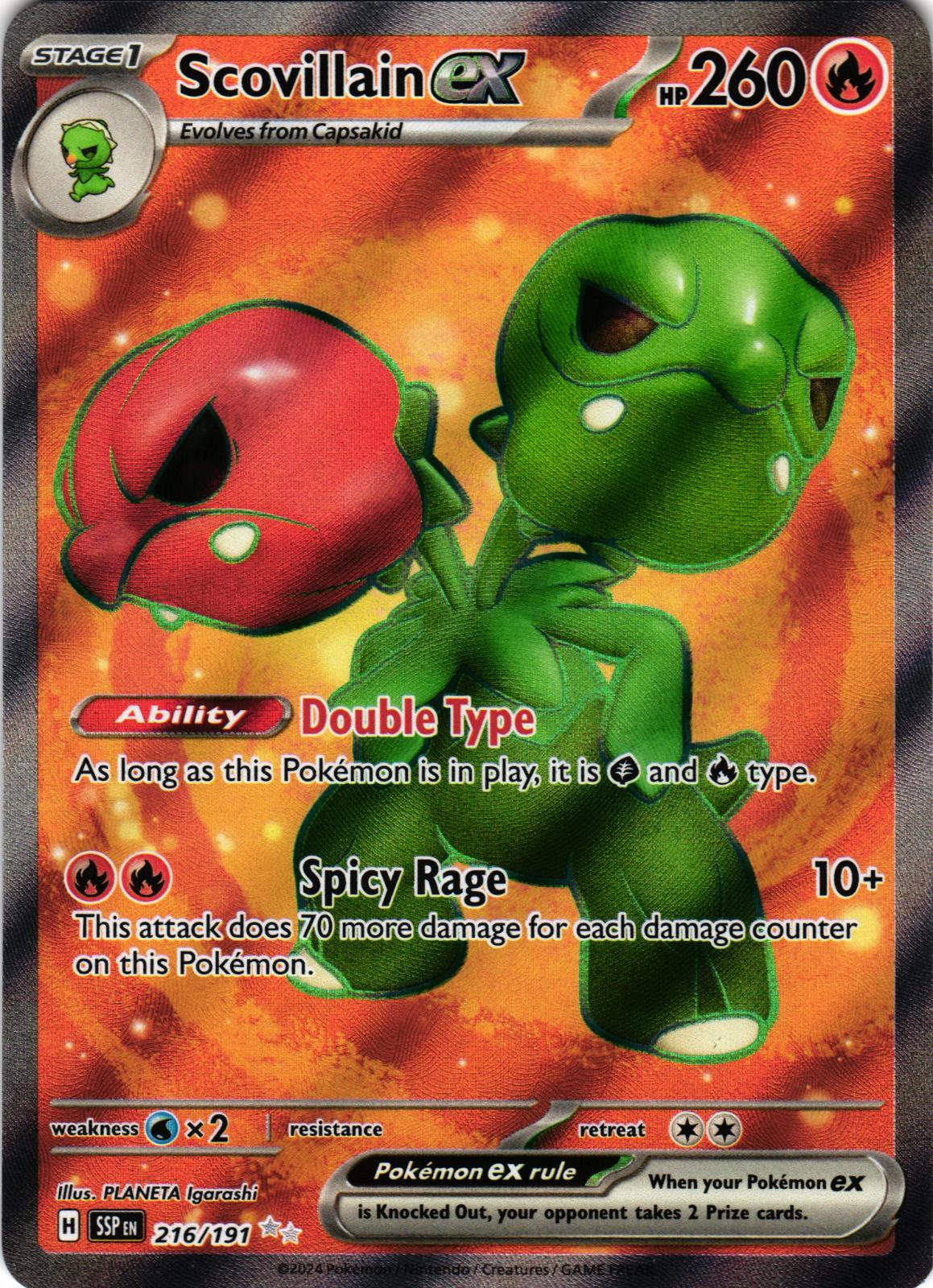 Scovillain ex 216/191 Ultra Rare Surging Sparks Pokemon