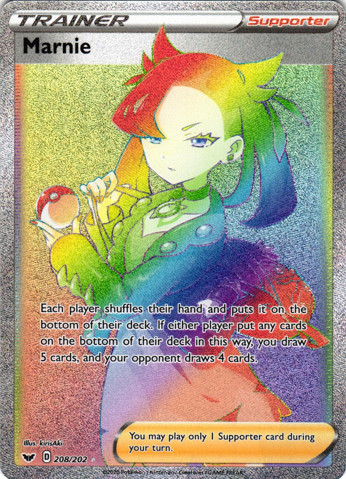 Marnie 208/202 Rainbow Rare SSH: Sword & Shield - Pokemon