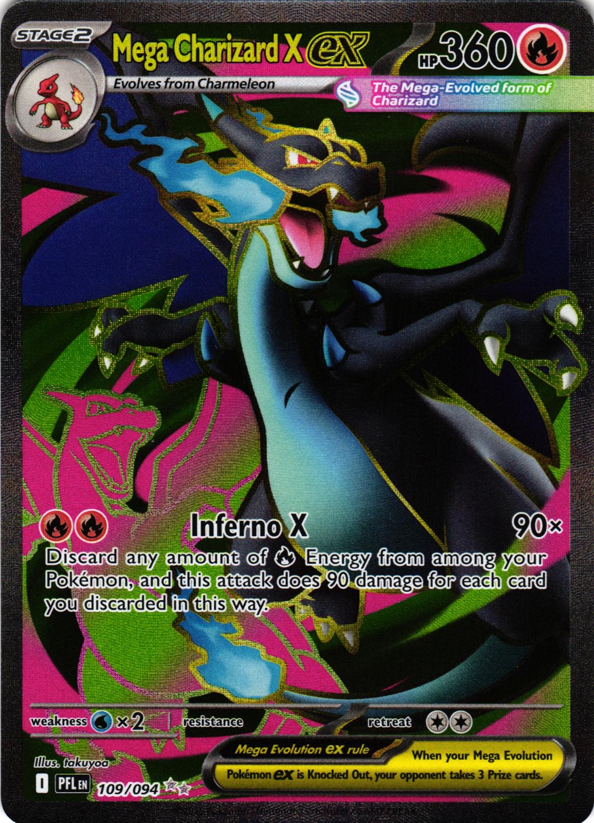 Mega Charizard X ex 109/094 Ultra Rare PFL: Phantasmal Flames - Pokemon