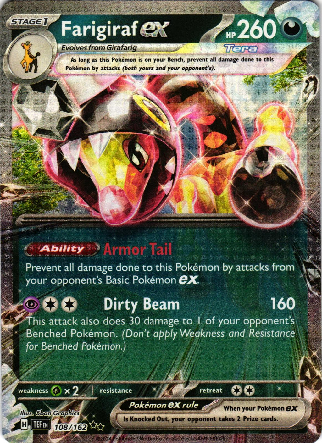 Farigiraf ex 108/162 Double Rare TEF: Temporal Forces - Pokemon