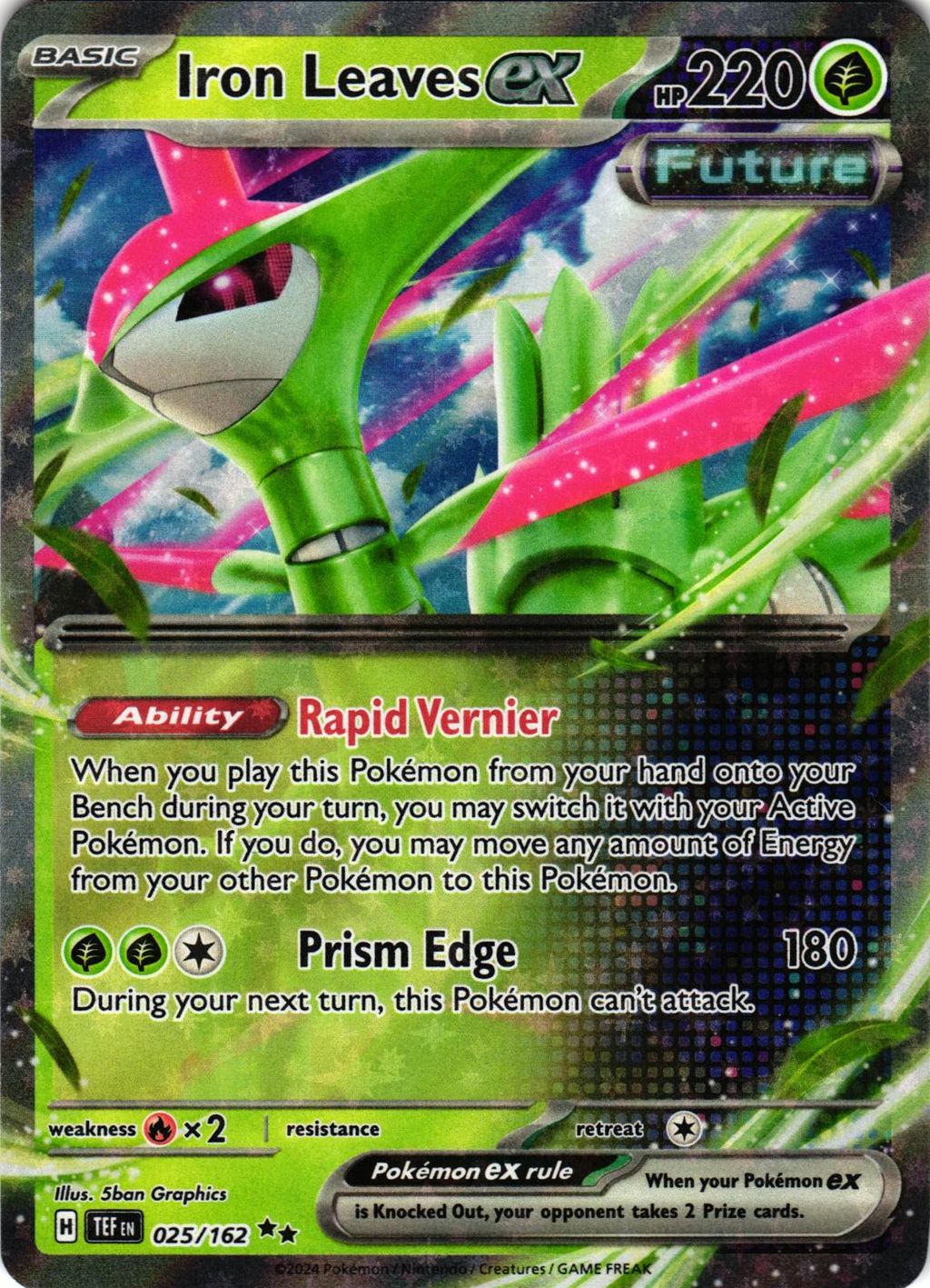 Iron Leaves ex 025/162 Double Rare TEF: Temporal Forces - Pokemon
