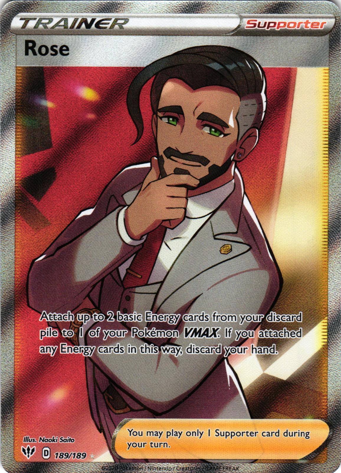 Rose 189/189 Ultra Rare DAA: Darkness Ablaze - Pokemon