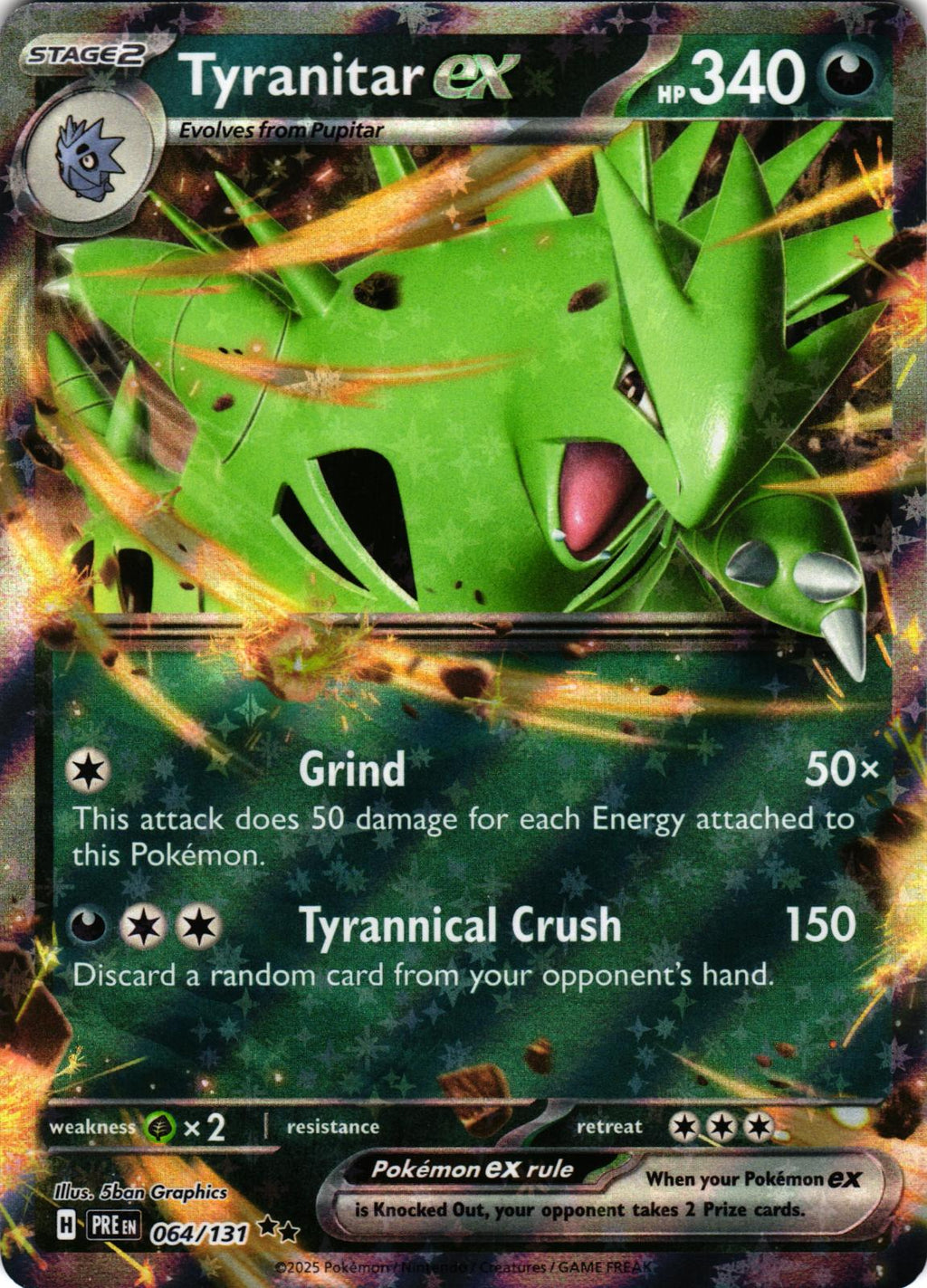 Tyranitar ex 064/131 Double Rare PRE: Prismatic Evolutions - Pokemon