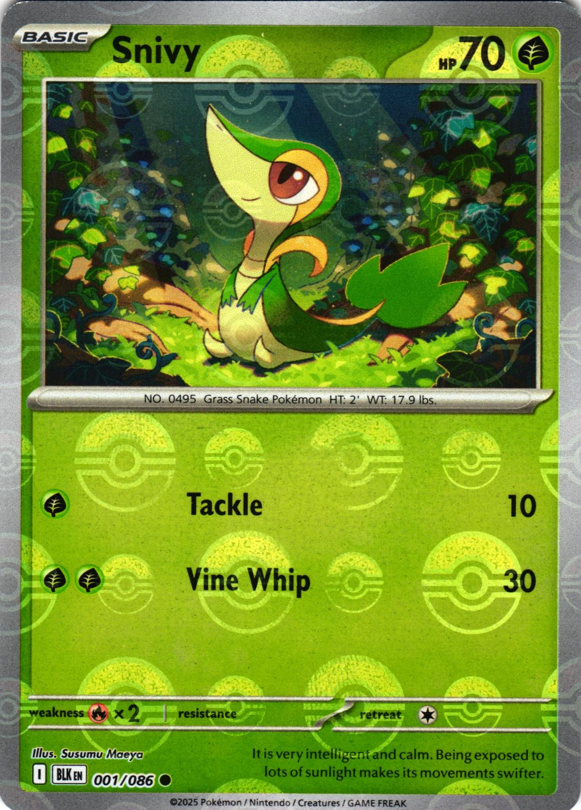 Snivy (Poke Ball Pattern) 001/086 Common Black Bolt Pokemon