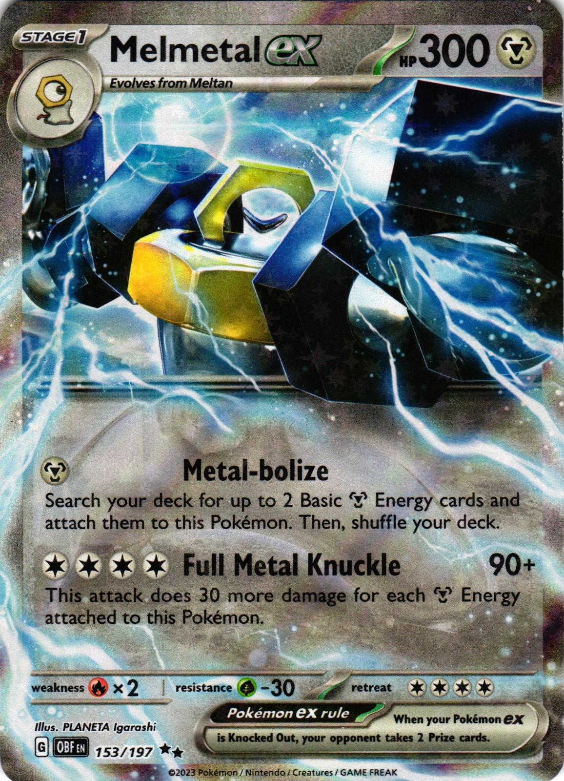 Melmetal ex 153/197 Double Rare OBF: Obsidian Flames - Pokemon