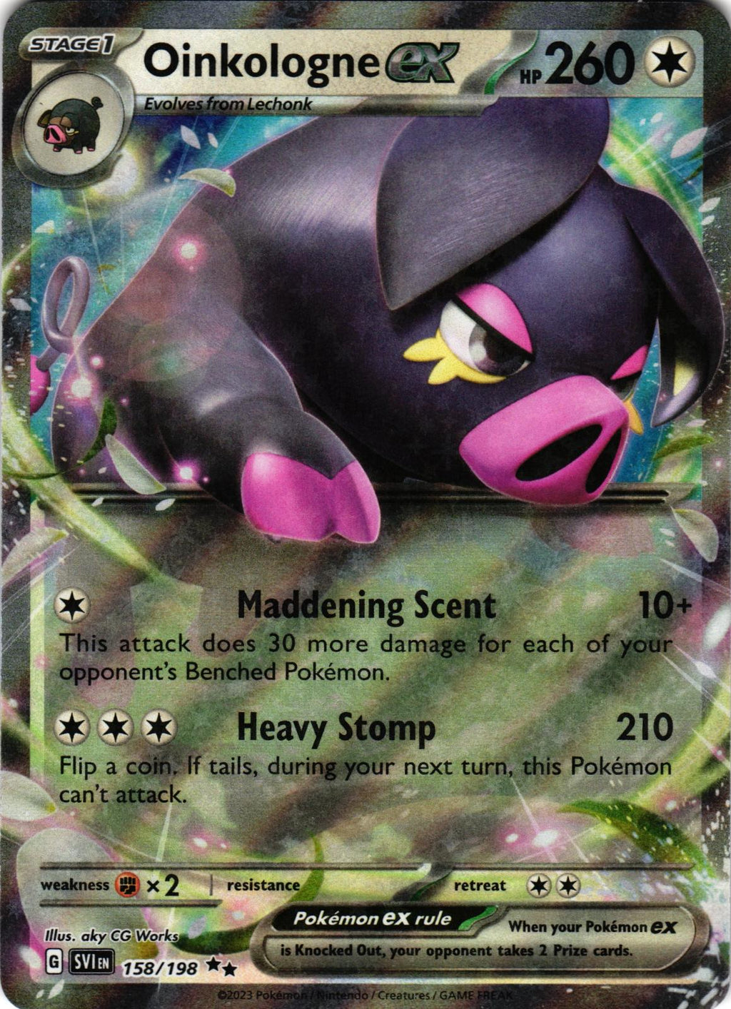 Oinkologne ex 158/198 Double Rare SVI: Scarlet & Violet - Pokemon