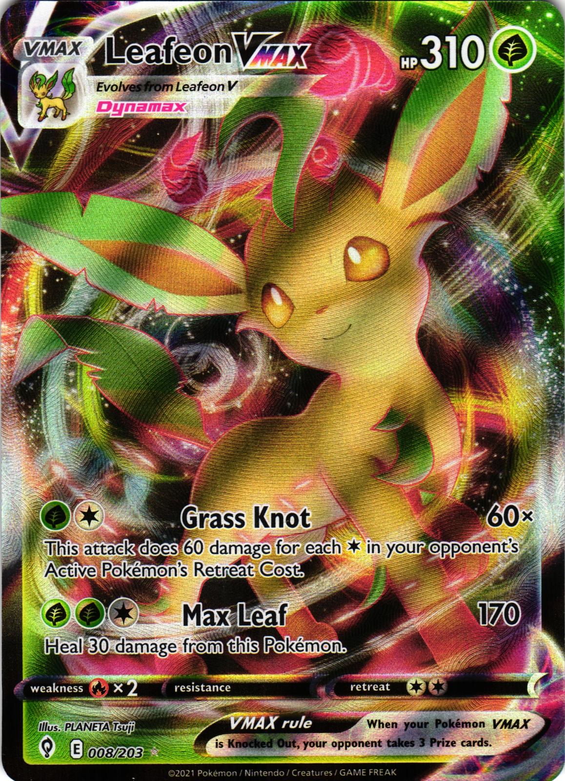 Leafeon VMAX 008/203 Ultra Rare EVS: Evolving Skies - Pokemon