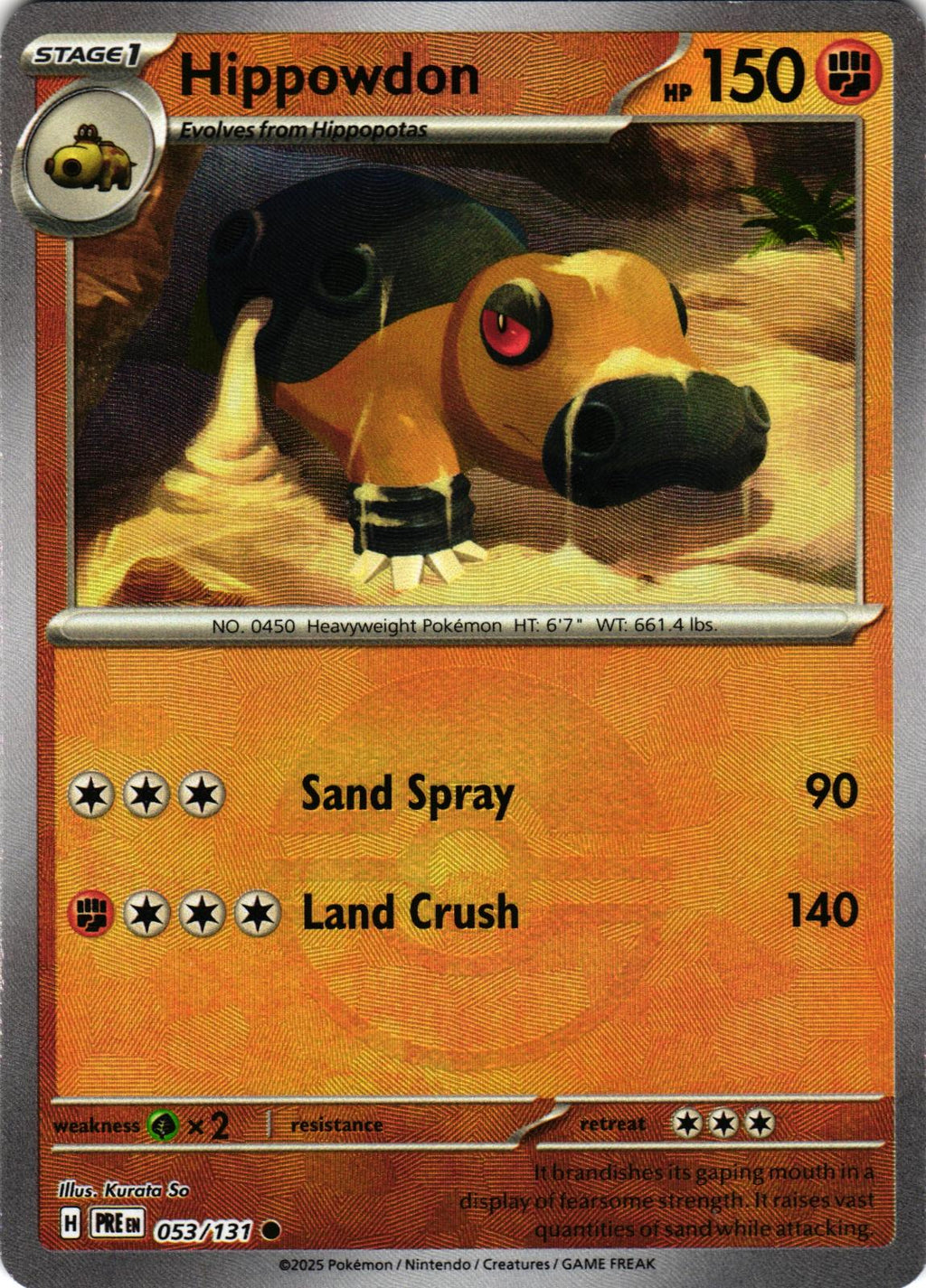 Hippowdon (Poke Ball Pattern) 053/131 Common PRE: Prismatic Evolutions - Pokemon