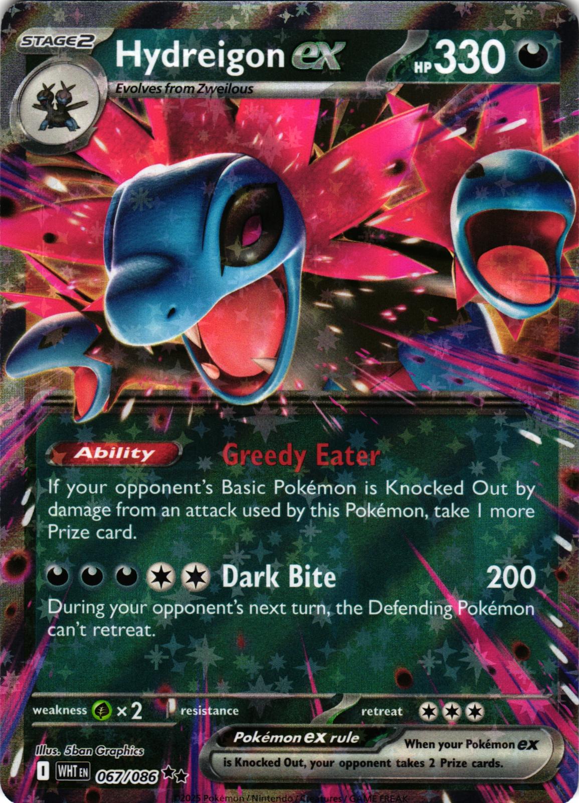 Hydreigon ex 067/086 Double Rare WHT: White Flare - Pokemon
