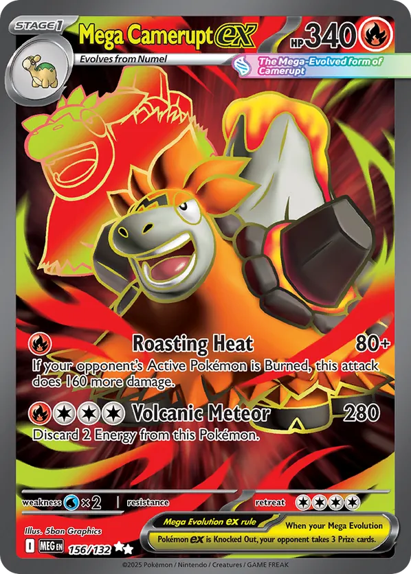 Mega Camerupt ex | MEG: Mega Evolution | 156/132 | Ultra Rare | Pokemon