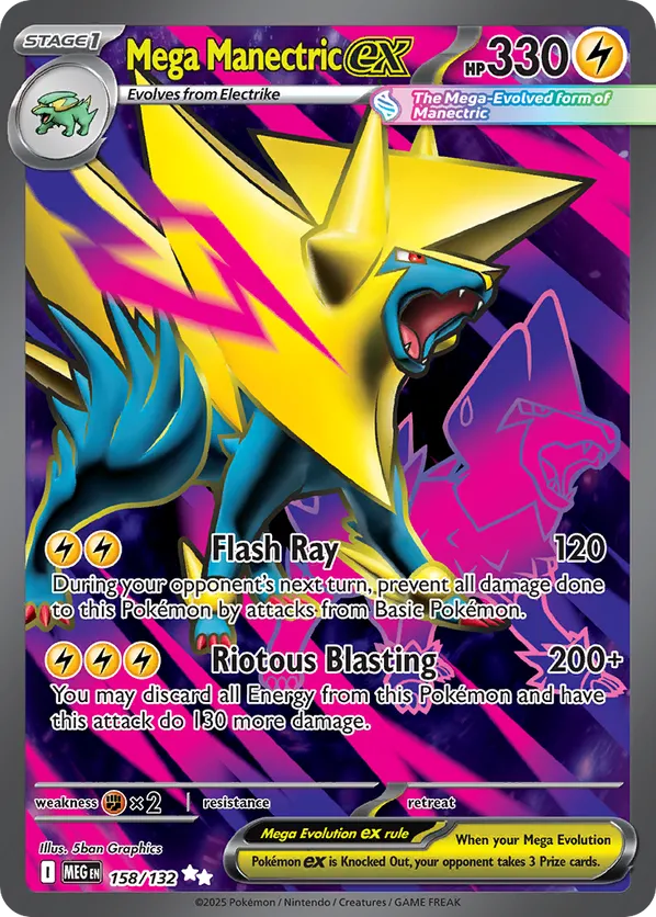 Mega Manectric ex | MEG: Mega Evolution | 158/132 | Ultra Rare | Pokemon