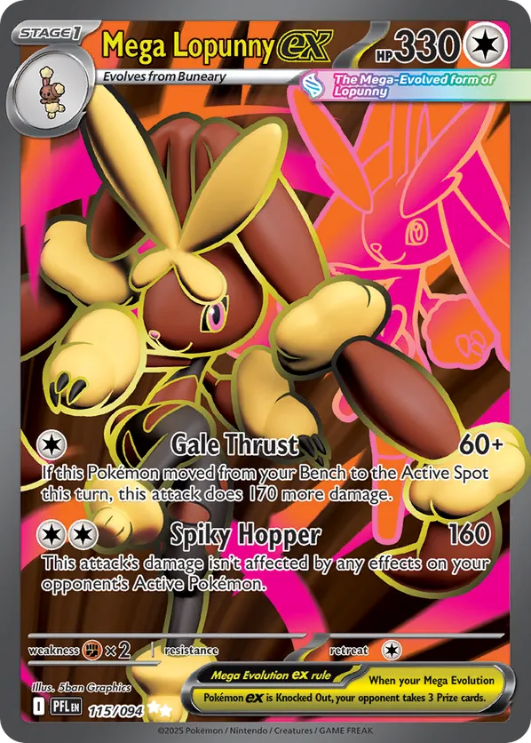 Mega Lopunny ex | PFL: Phantasmal Flames | 115/094 | Ultra Rare | Pokemon
