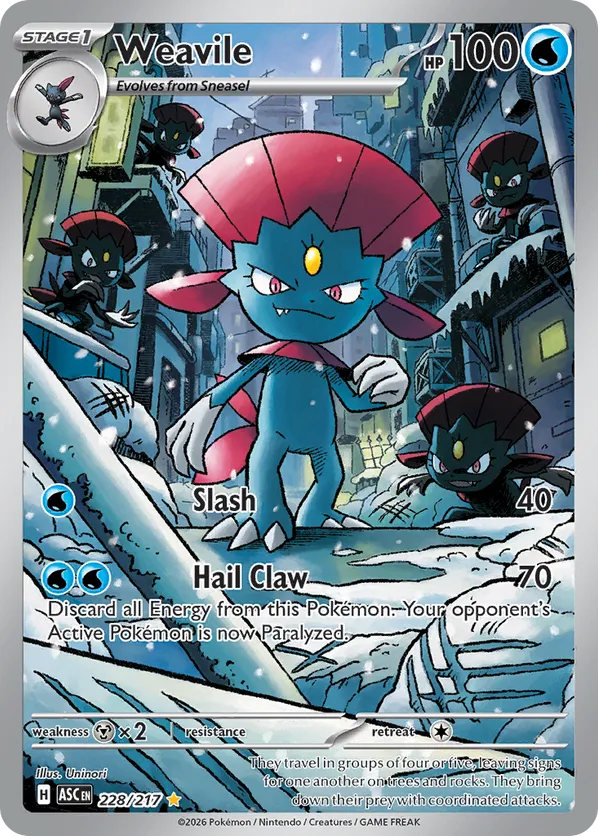 Weavile | ASC: Ascended Heroes | 228/217 | Illustration Rare | Pokemon