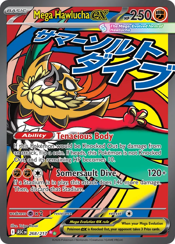 Mega Hawlucha ex | ASC: Ascended Heroes | 268/217 | Mega Attack Rare | Pokemon