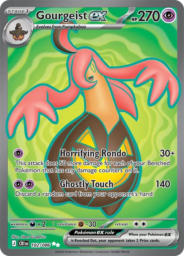 Gourgeist ex | CRI: Chaos Rising | 102/086 | Ultra Rare | Pokemon