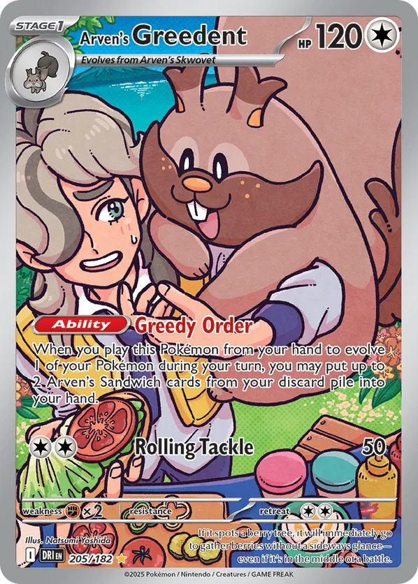 Arven's Greedent | DRI: Destined Rivals | 205/182 | Illustration Rare | Pokemon