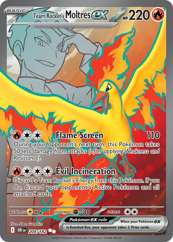 Team Rocket's Moltres ex | DRI: Destined Rivals | 208/182 | Ultra Rare | Pokemon