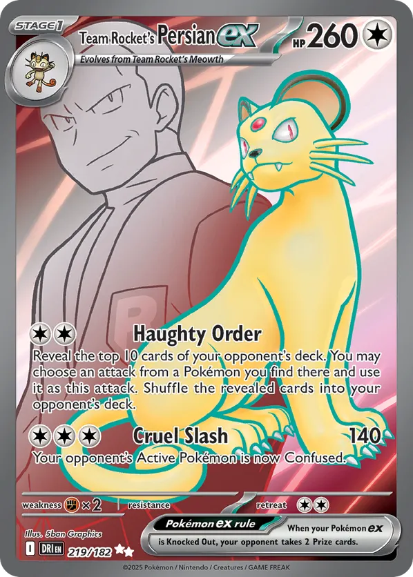 Team Rocket's Persian ex | DRI: Destined Rivals | 219/182 | Ultra Rare | Pokemon
