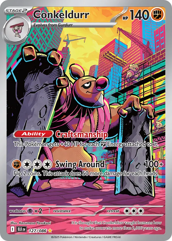 Conkeldurr| BLK: Black Bolt | 127/086 | Illustration Rare | Pokemon