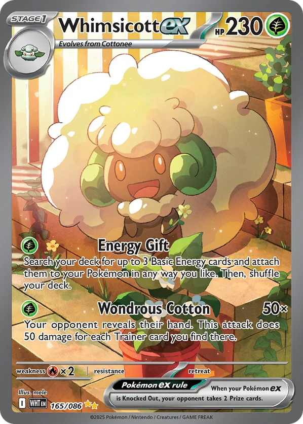 Whimsicott ex | WHT: White Flare | 165/086 | Secret Illustration Rare | Pokemon