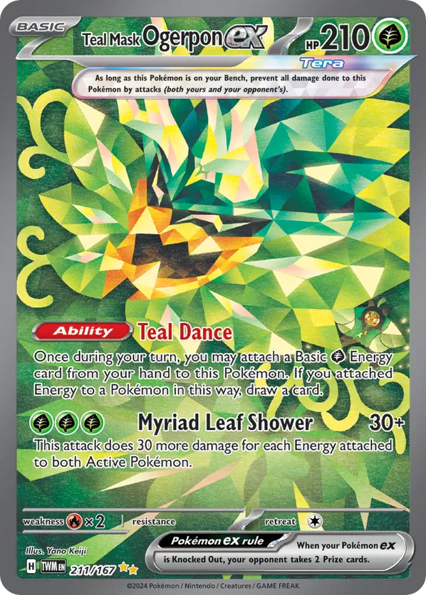 Teal Mask Ogerpon ex | TWM: Twilight Masquerade | 211/167 | Secret Illustration Rare | Pokemon