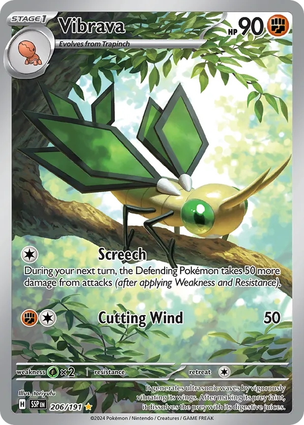 Vibrava | SSP: Surging Sparks | 206/191 | Illustration Rare | Pokemon