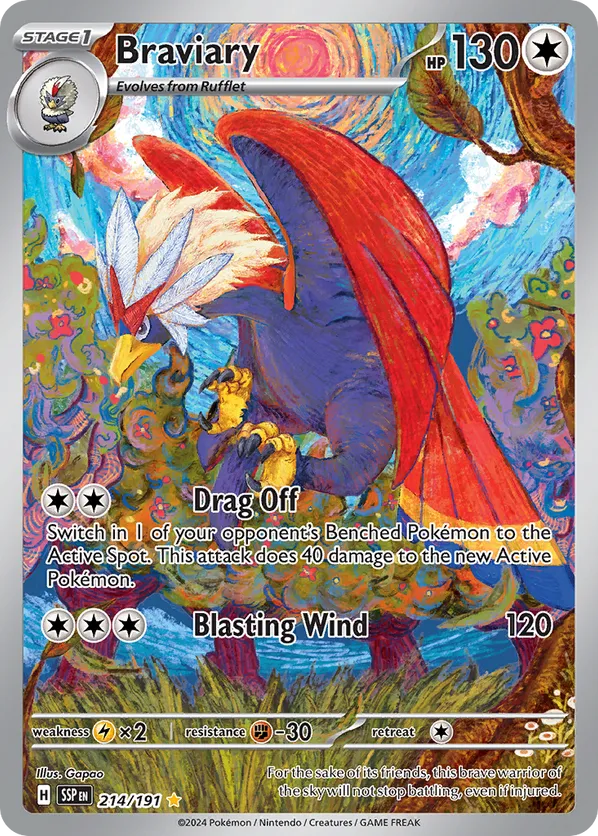 Braviary | SSP: Surging Sparks | 214/191 | Illustration Rare | Pokemon