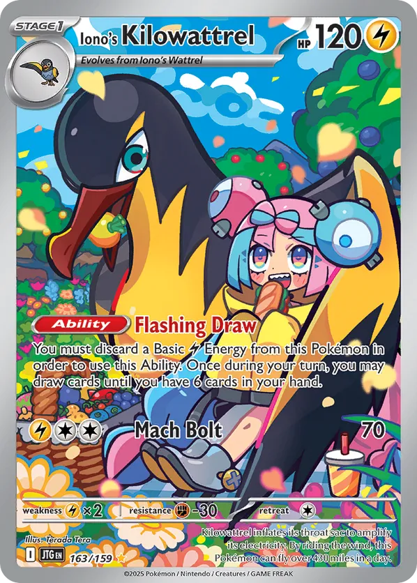 Iono's Kilowattrel | JTG: Journey Together | 163/159 | Illustration Rare | Pokemon